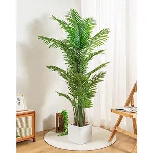 Decoração interna de alta qualidade, mini árvore falsa de plástico, folhas de palmeira, plantas pequenas, palmeira artificial