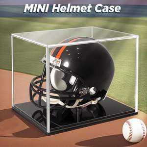 מיני קסדה-תצוגה-נרתיק, מזכרות תצוגה אקרילית תיבת אספנות עם בסיס שחור & מסוכן, <span class=keywords><strong>stackable</strong></span> - Product Image 2