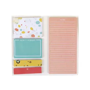 Kantoorbenodigdheden Kleurrijk Afscheurpapier Afdrukken Creatieve Kantoor Sticky Note Pads Set Custom Logo Memo Pad