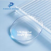 Lentilles optiques Pioneer 1.56 1.60 1.67 1.74 UV420, lentilles unifocales anti-lumière bleue, lentilles optiques bloquant la lumière bleue à haute CYL