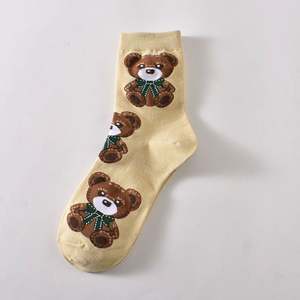 Cotton Over Knee <b>Socks</b> Jacquard Bear Women's Cartoon Cute Daily Causal <b>Socks</b> - Product Image 6