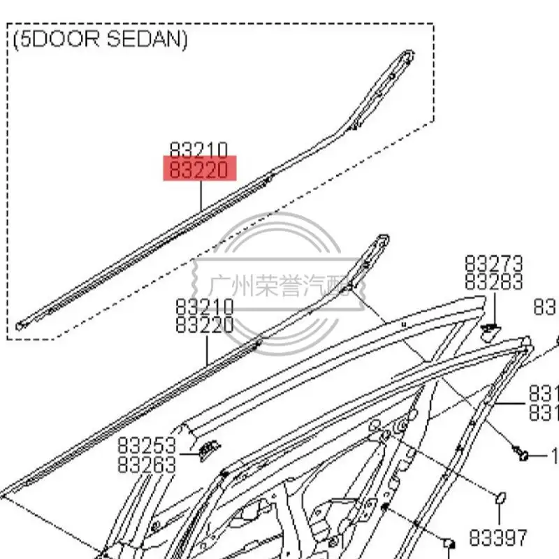 83220-a7000srim детали, уплотнитель, задний дверной ремень, наружный 83220-A7000, 7010 для CEARTO 2016 - 2018