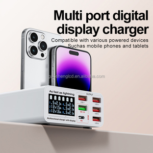Station de charge <span class=keywords><strong>USB</strong></span> 6 ports LCD 40W, chargeur rapide pour smartphones QC2.0 QC3.0 5V/1A 5V/2.4A, hub <span class=keywords><strong>USB</strong></span> électrique pour plusieurs appareils - Product Image 3