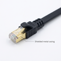 Kabel Patch Jaringan Internet Datar RJ45 Terproteksi CAT8 Kecepatan Tinggi 20M 40Gbps 2000Mhz 5m Kabel LAN untuk Gaming PC Xbox SFTP