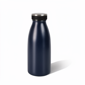 Gobelet pour enfants QX en acier inoxydable à double paroi, isolé sous vide, sans BPA, anti-fuite, 350 ml, bleu marine, pour les enfants, le sport, l'école - Product Image 1