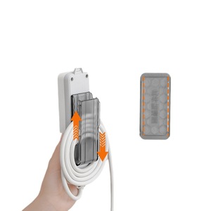 Organisateur de multiprises mural rectangulaire transparent gris, sans perçage, boîte de rangement pour rallonges, pour le rangement mural au bureau - Product Image 1