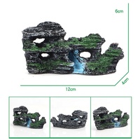 Décoration d'aquarium en résine simulée : Ornement paysager de bassin, petite rocheuse de montagne