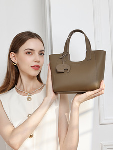 Elegante Bolso de Mano de Cuero Genuino para Mujer, Bolso de Hombro Cruzado de Piel Vacuna de Alta Calidad, Bolso Tipo Tote para Mujer - Product Image 1
