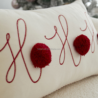 Motif brodé par sublimation Noël décoratif maison tufté canapé jeter taies d'oreiller housse de coussin personnalisée