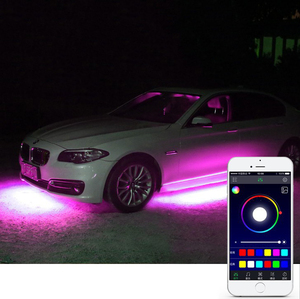 Nueva Tira de Luces LED RGB de 12V para Chasis de Coche, con Control Remoto, Sincronización de Música por Voz a través de Aplicación, 5W, para Decoración de Automóviles - Product Image 1