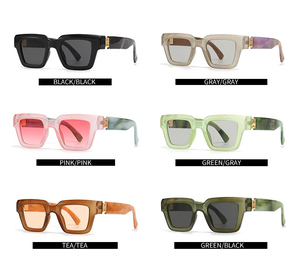 แว่นกันแดดแฟชั่นหรูหราดีไซน์เนอร์สไตล์เรโทรทรงสี่เหลี่ยมทันสมัยสำหรับผู้หญิงผู้ชาย ป้องกันแสงสีฟ้า - Product Image 6