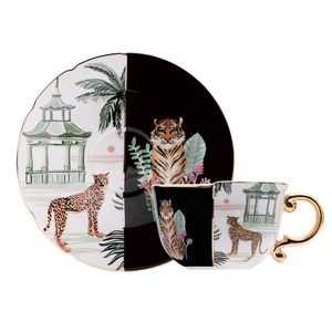 Hot Selling Gold Handle <b>Chinese</b> and Western Style tiger Pattern <b>Tea</b> <b>Set</b> Ceramic Coffee Cup - Product Image 3
