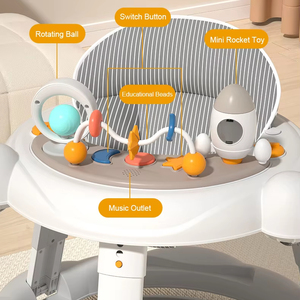 Tekerlekler ve oyuncaklar ile katlanabilir bebek yürüteci ayarlanabilir 4-Level yükseklik, itme yürüteç dönüştürür - Product Image 4