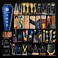 Trophée en cristal vierge pour cadeau d'affaires, gravure par sublimation, trophée personnalisé en cristal avec étoile en métal et diamant