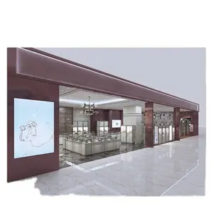 Lishi personalizar tienda gabinete personalizado venta al por menor Diseño de Interiores esquina cuadrada redonda tienda de joyería mostrador para tienda de oro
