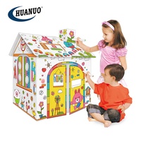 Maison de jeu en carton 3D, jouet éducatif créatif pour enfants, maison à dessiner et à gribouiller, bricolage