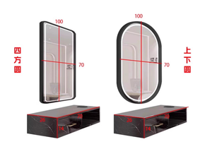 Barber Shop <b>Mirror</b> with Light Hair Dressing <b>Mirror</b> Table Single-sided Salon Wall-mounted Haircutting and <b>Makeup</b> <b>Mirror</b> - Product Image 6