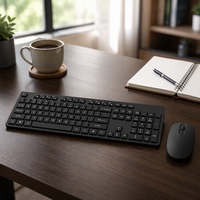 Clavier d'ordinateur silencieux 2,4 G à 104 touches, clavier sans fil multimédia et combo souris pour PC, tablette, ordinateur portable