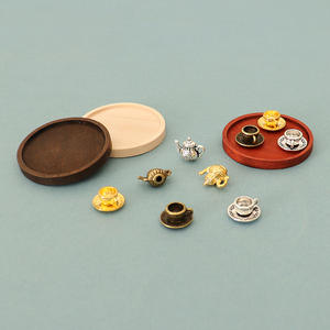 Miniature de théière de simulation pour <span class=keywords><strong>maison</strong></span> de poupée, tasse à thé, décoration de scène, accessoires de décoration de mini plateau faits à la main DIY - Product Image 4