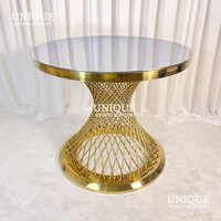 moderne Offre Spéciale pour de meubles de mariage de haute qualité table à gâteau ronde en acier inoxydable doré table à gâteau