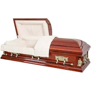 صندوق أبيض متين على الطراز الابيض ونحت نعش الجنازة من المصنع - Product Image 4