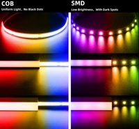 Bande LED RGBIC COB Smart Light Tuya avec commande vocale Matériau du corps du PCB Alternative à la bande LED RGB Cob régulière