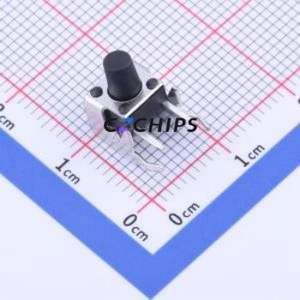 TS-1093C-A9B2-D1 Tactile Switch Bent Lead Through Hole-4P,6x6mm Single Pole Single Throw Round Button 1.8N Right Angle Insert - Product Image 1