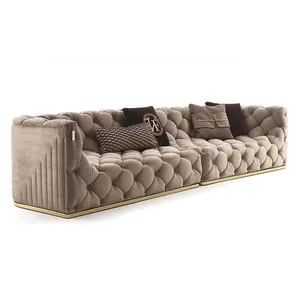 Neueste Designs moderne Sofas Luxus Wohnzimmer Leder Chesterfield grau Sofas Set Schnitte Möbel nach Hause