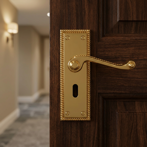 Poignée de porte traditionnelle en laiton la plus vendue avec un design à bordure en corde pour portes intérieures et extérieures, disponible à un bon prix - Product Image 3
