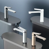 Robinet de lavabo monocommande pour salle de bain, avec flexibles d'arrivée de 60 cm, idéal pour projets hôteliers (vente en gros)