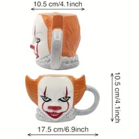 Mug en céramique Halloween Terror Mask Cup the Clown, Mug fantôme diable, pot à bonbons, décoration d'Halloween pour la cuisine, fantôme d'Halloween