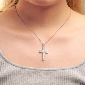 Colar de pingente prata esterlina 925, joia masculina e feminina hip hop moissanite diamante iced out cruz - Product Image 5