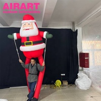 Marionnette gonflable personnalisée du Père Noël pour la décoration extérieure de Noël Couleurs et logo personnalisés disponibles