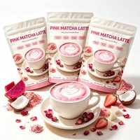100g Private Label Drakenfruitpoeder met Kokosmengsel roze Matcha poeder roze Matcha Latte poeder