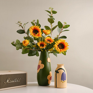 Vase en céramique peint à la main de style Wabi-Sabi moderne et minimaliste Baihanmei pour arrangement floral dans le salon, entrée ou zone <span class=keywords><strong>TV</strong></span> - Product Image 5
