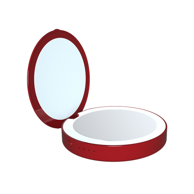 New Product Fashion Portable Two-in-one Power Bank Led Makeup Mirror Espejo De Maquillaje Led