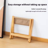 Tabouret en bois portable pour extérieur, chaise en bois avec surface de siège en toile, tabouret pliant léger pour chaise pliante pour bébé