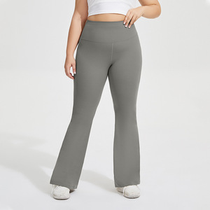<span class=keywords><strong>Leggings</strong></span> de Yoga <span class=keywords><strong>Acampanados</strong></span> para Mujer Tallas Grandes con LOGO Personalizado, Efecto Segunda Piel, Cintura Alta, Levantamiento de Glúteos, Ropa Deportiva para Fitness y Yoga - Product Image 1