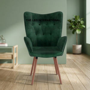 Living Room Modern Reclining Single Accent <b>Chair</b> High <b>Back</b> Velvet Tufted Button Wingback Foam Filled Metal Home Office Bedroom - Product Image 3