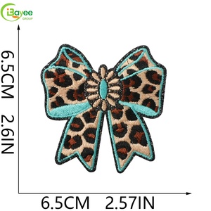 Vintage Turquoise Bow & Spade Embroidery <b>Iron</b> on Patches Custom Perfume Theme Patch for Blouse, Hat, Purse Feminine Decoration - Product Image 4