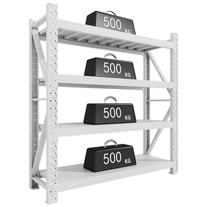 Système <span class=keywords><strong>de</strong></span> rayonnage industriel en acier robuste avec revêtement en poudre, <span class=keywords><strong>étagère</strong></span>s <span class=keywords><strong>de</strong></span> rangement métalliques pour usage domestique, emballées en carton - Product Image 4