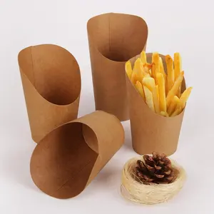 Customized disposable wholesale french fries package /western triangle conical bag / dessert packing box