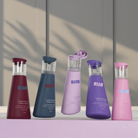 Bouteille en plastique pour shampoing et lessive, capacité 500 ml, pompe pulvérisatrice personnalisée pour lavage de vêtements, sérigraphie couleur personnalisée Risa