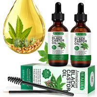 HUALIJIA-Huile de ricin noire jamaïcaine bio non raffinée, pressée à froid, pour la pousse des cheveux