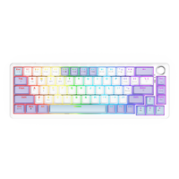 Ajazz AK690 Tri Mode Mechanical Gaming Keyboard Wired with Knob 65% Hot-swap RGB Backlit Compact Keyboards for Game/office