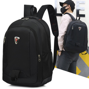Men's <b>Backpack</b> 15-Inch Laptop Bag Lightweight Business Travel Casual Solid Color <b>Black</b> Shoulder Straps - Product Image 1