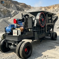 Concasseur à mâchoires mobile diesel PE500*700, technologie de pointe, haute productivité, capacité max. 3-200 t/h pour le sable
