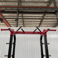 Rack de musculation commercial demi-cage pour squats, tube en acier 75x75x3mm, barre de traction multi-prise, bras de sécurité Landmine, pour salle de sport, CE ISO OEM