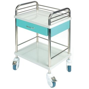 Chariot à instruments chirurgicaux Myljeller MJ02-E à 2 niveaux en acier inoxydable, chariot médical pour salle d'opération hospitalière - Product Image 2