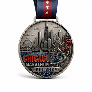 Médaille de finisseur personnalisée en alliage de zinc 3D doré, style Art Déco, avec palmier, pour marathon de <span class=keywords><strong>Miami</strong></span>, avec ruban rose et turquoise - Product Image 3